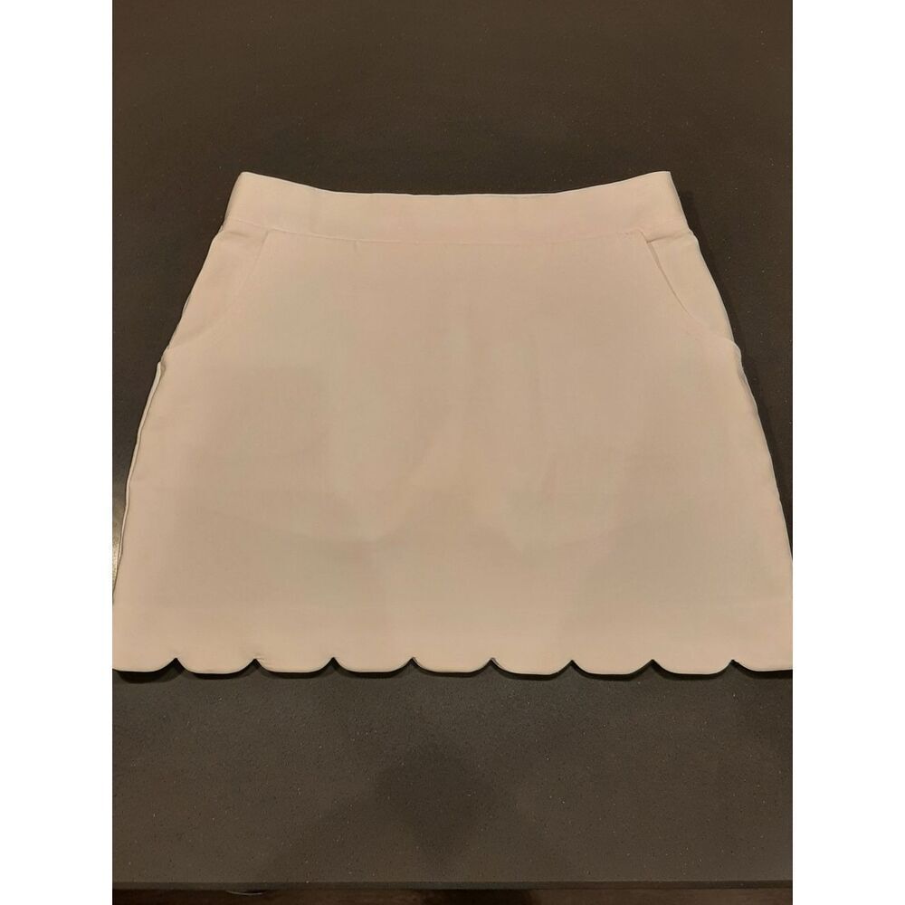Stella Parker Golf Skort Scalloped Hem White Athletic Skirt Size M